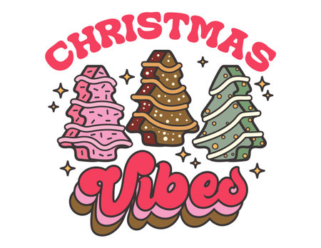 Christmas cake vector illustrationのイラスト素材