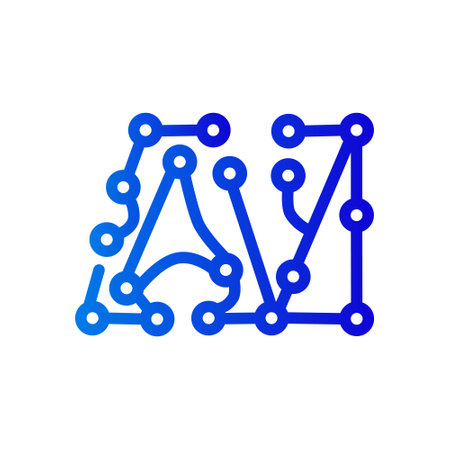AI neuron logo technology iconのイラスト素材