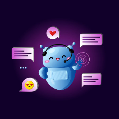 Chat bot Arteficial Intelligence assistantのイラスト素材
