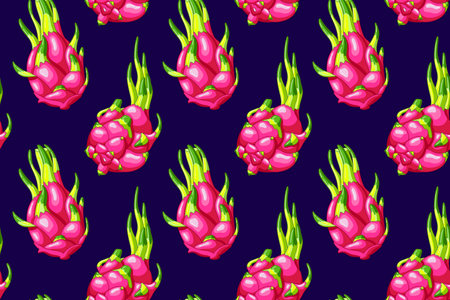Pitaya fresh organic seamless patternの写真素材