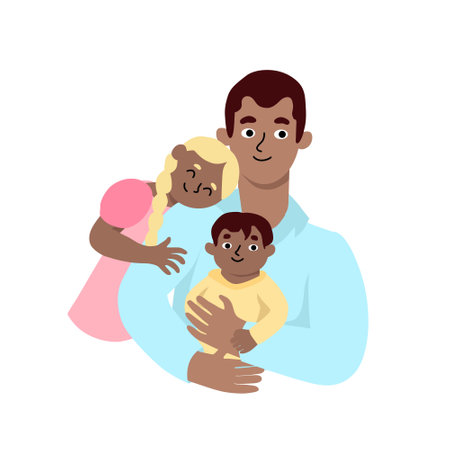 Happy Fathers Day and kidsのイラスト素材