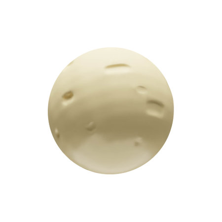 3D render full moon in clay style