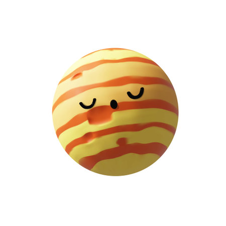 3D render Jupiter emoticon planet