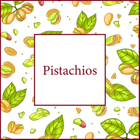 Pistachio frame square menu posterのイラスト素材