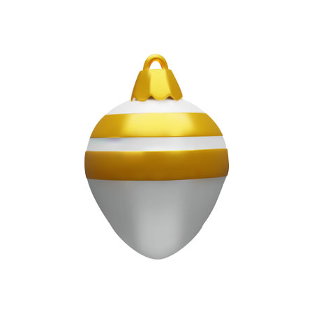 3d gold striped rendering Christmas ballのイラスト素材