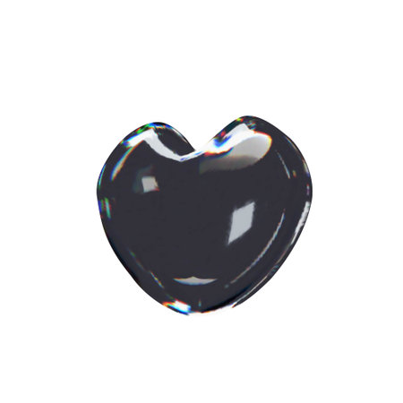 3d render glossy heart 2のイラスト素材