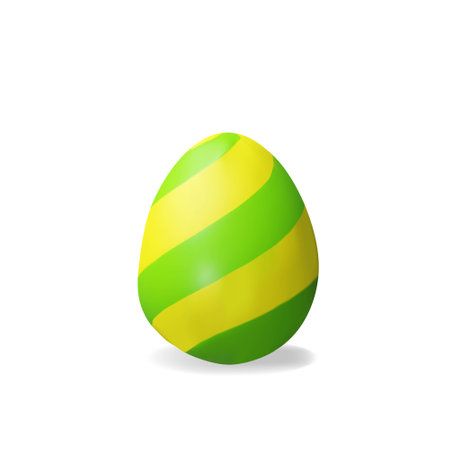 3d render green striped easter eggのイラスト素材