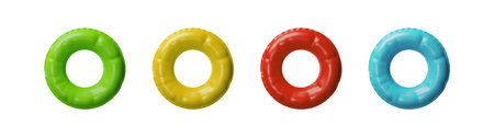 3d set inflatable colorful swimming rings.のイラスト素材