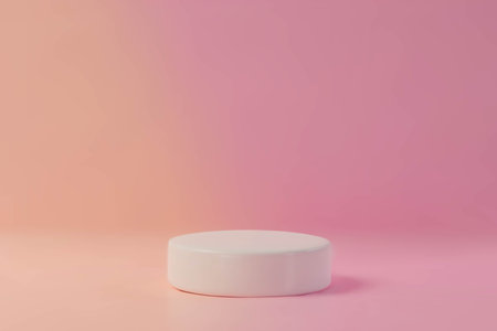 3d podium on pink background.