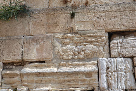 the ancient huge stones of the western wall in jerusalem also called kotel maaravi