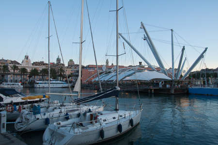 The city and the port of Genoaのeditorial素材