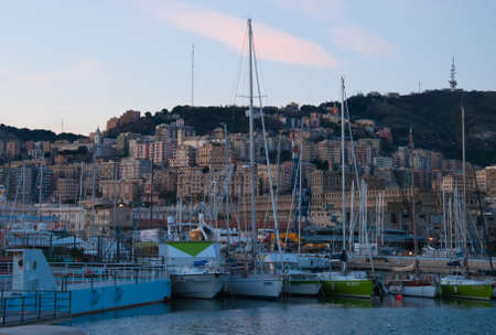 The city and the port of Genoaのeditorial素材