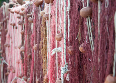 Fishing net in Camogli in Italyの写真素材
