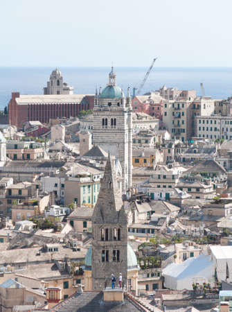 Detail of city of Genoa in Italyの写真素材