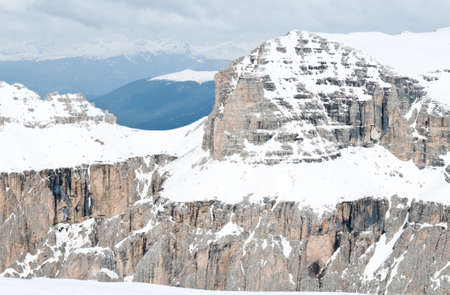 Dolomites in Italy in winterの写真素材