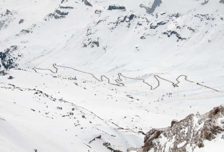 Dolomites in Italy in winterの写真素材
