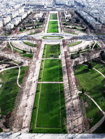 The Champs of Mars, view from Eiffel Tower の写真素材