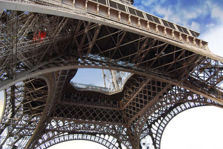 Detail from the bottom of the eiffel towerの写真素材