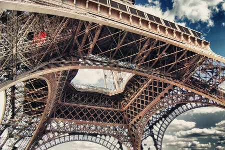 Detail from the bottom of the eiffel towerの写真素材