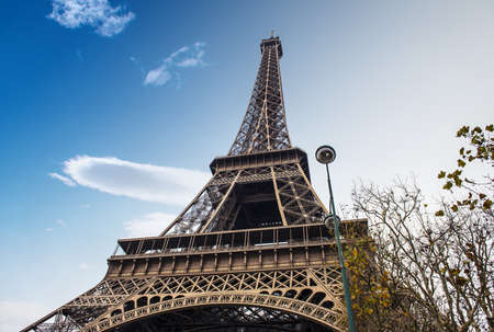 Paris, The Eiffel tower, view from below の写真素材