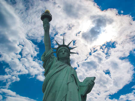 New York, Jun 13  Statue of Liberty at the entrance of the harbor in NYC の写真素材