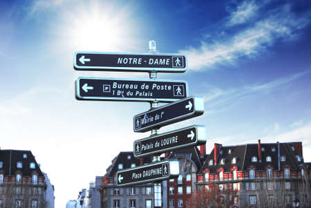 Information signage in Parisの写真素材
