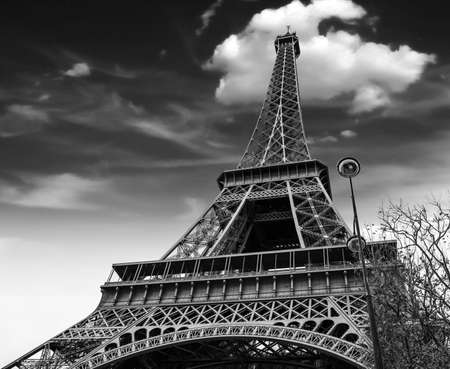 Paris, Nov 27: The Eiffel tower, view from below.の写真素材