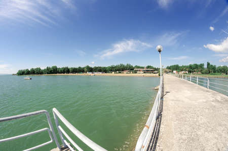 The pier on the lake の写真素材
