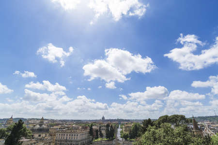 The skyline of Rome with beautiful sky の写真素材