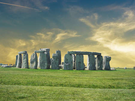 Details of Stonehenge with beautiful sky の写真素材