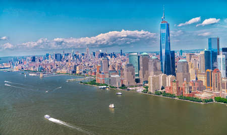 Skyline of lower Manhattan の写真素材