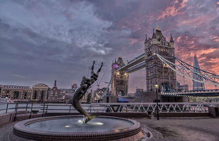 London Bridge view from St  Katherins Dock のeditorial素材