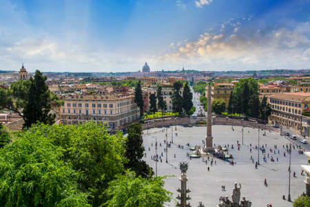 Skyline of rome from Villa Borghese.の写真素材