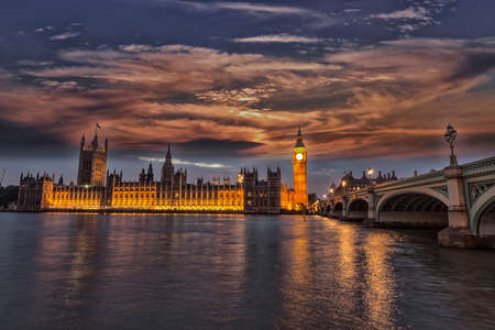Beautiful view of Westminster by night の写真素材