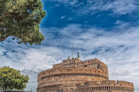 Castel St  Angelo with beautiful sky, Rome の写真素材