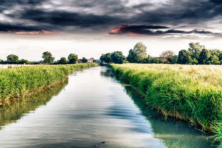 Little river with beautiful sky.の写真素材