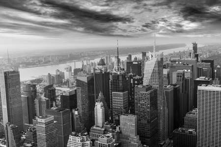 Aerial view of the skyline of manhattan.のeditorial素材