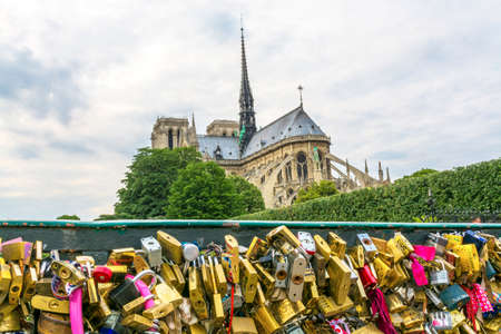 Notre Dame Cathedral from the bridge.のeditorial素材
