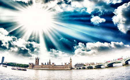 Westminsyer palace and bridge with beautiful sky.