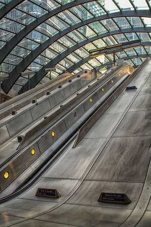 Escalator in the underground station, London.の写真素材