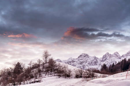 Beautiful sky over the mountain.の写真素材