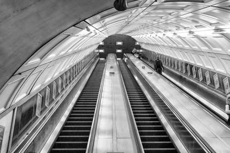 Escalator in underground station.のeditorial素材