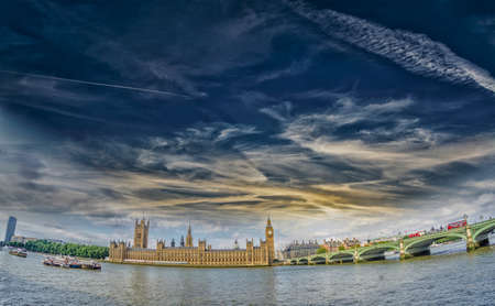 Westminsyer palace and bridge with beautiful sky.の写真素材