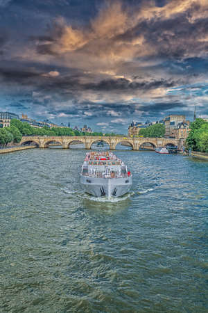 The boat on the Seine.の写真素材