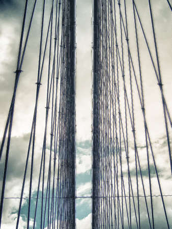 Brooklyn Bridge's cables.の写真素材