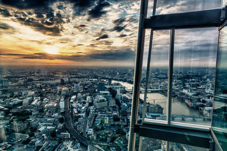 London skyline by sunset from the skyscraper.の写真素材
