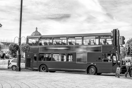 The red double decker bus.のeditorial素材