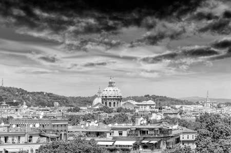 Panorama of Rome and St. Peter Basilica in Vatican.のeditorial素材