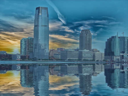 New Jersey Skyline from Manhattan.の写真素材