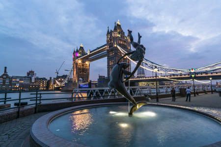Night view of Tower bridge.のeditorial素材